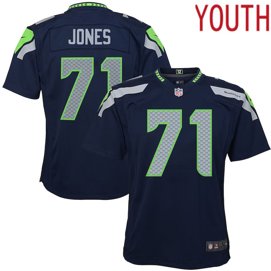 Youth Seattle Seahawks #71 Walter Jones Nike Navy Blue Retired Game NFL Jersey